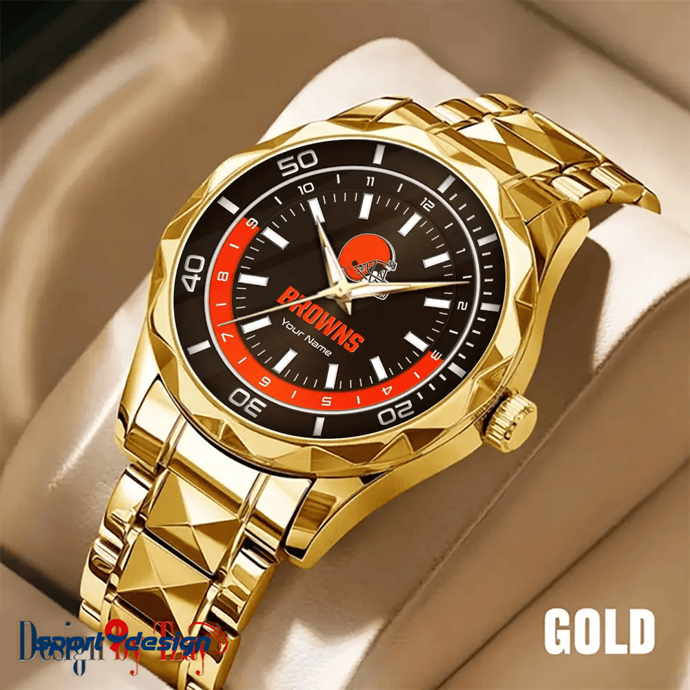 Cleveland Browns Business Watch For Men Automatic Mechanical Stainless Steel Band 2025
