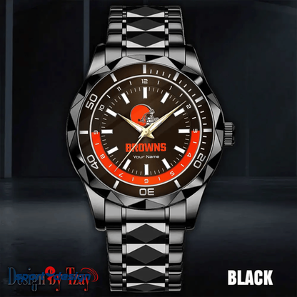 Cleveland Browns Business Watch For Men Automatic Mechanical Stainless Steel Band 2025