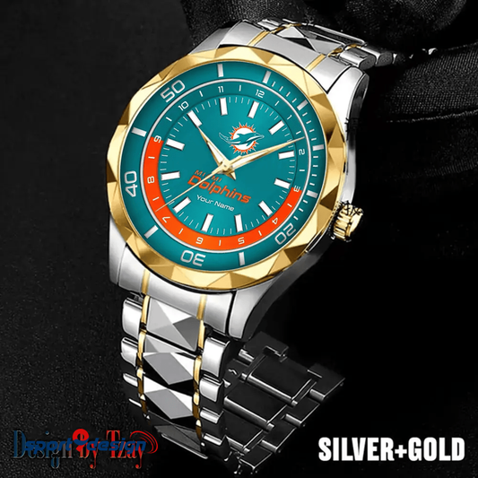 Miami Dolphins Business Watch For Men Automatic Mechanical Stainless Steel Band 2025