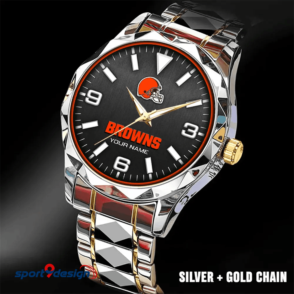 Cleveland Browns Business Watch For Men Automatic Mechanical Stainless Steel Band 2025