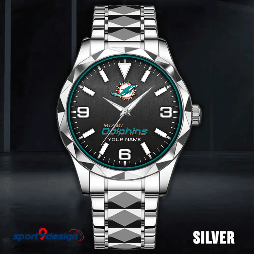 Miami Dolphins Business Watch For Men Automatic Mechanical Stainless Steel Band 2025
