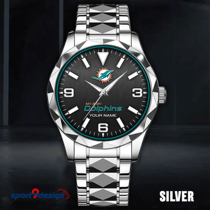 Miami Dolphins Business Watch For Men Automatic Mechanical Stainless Steel Band 2025