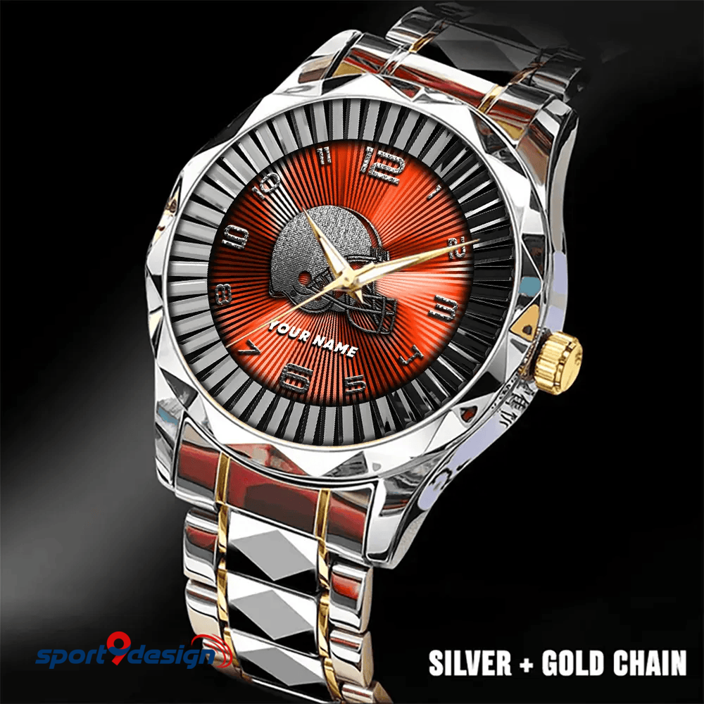 Cleveland Browns Business Watch For Men Automatic Mechanical Stainless Steel Band 2025