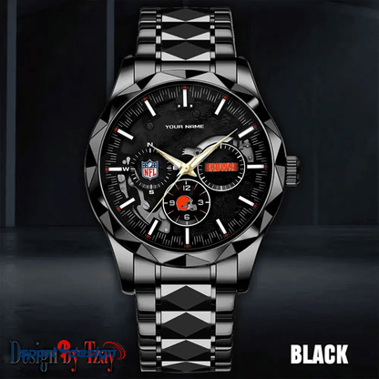 Cleveland Browns Business Watch For Men Automatic Mechanical Stainless Steel Band 2025