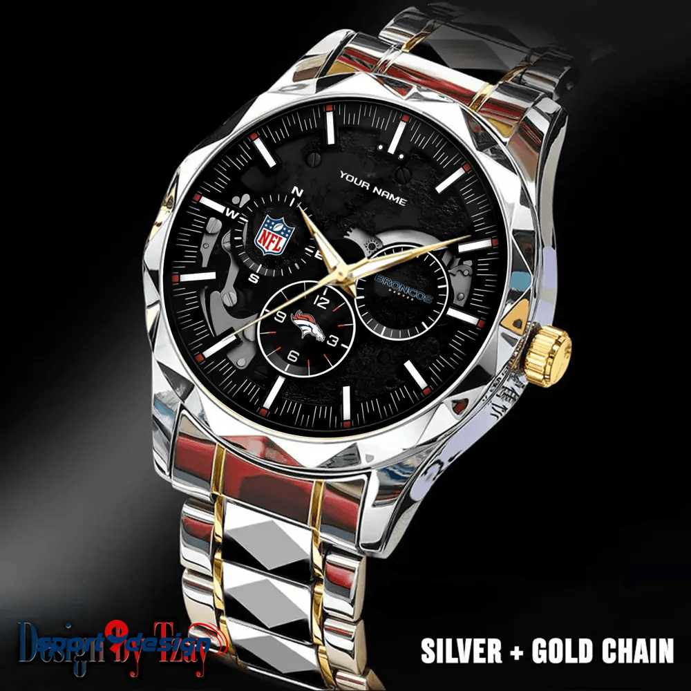 Denver Broncos Business Watch For Men Automatic Mechanical Stainless Steel Band 2025