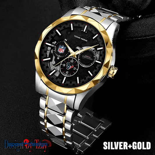 Houston Texans Business Watch For Men Automatic Mechanical Stainless Steel Band 2025