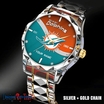 Miami Dolphins Warterproof Sports Men Watches Top Brand Luxury Clock Style 2025