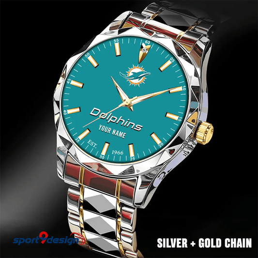Miami Dolphins Luxury Diamond Men Watch Trending 2025