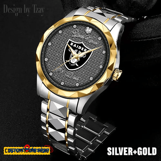 Las Vegas Raiders #1 Dad Luxury Diamond Men Watch Father's Day Gift