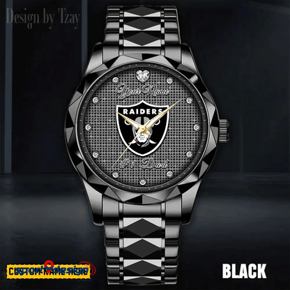 Las Vegas Raiders #1 Dad Luxury Diamond Men Watch Father's Day Gift