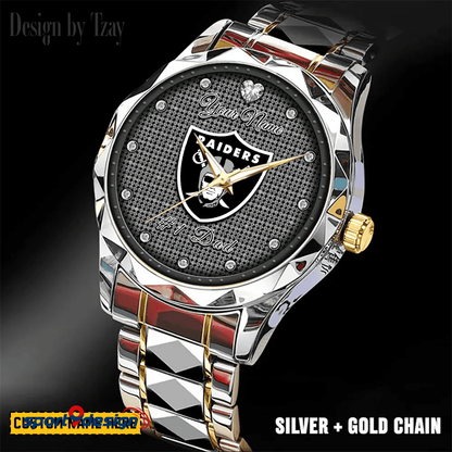 Las Vegas Raiders #1 Dad Luxury Diamond Men Watch Father's Day Gift