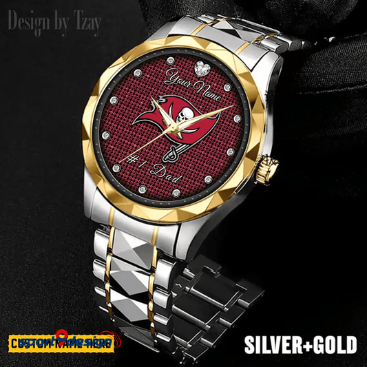 Tampa Bay Buccaneers #1 Dad Luxury Diamond Men Watch Father's Day Gift