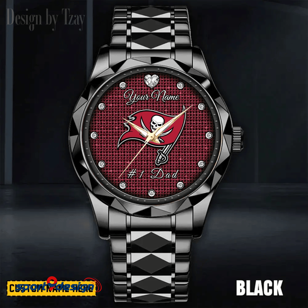 Tampa Bay Buccaneers #1 Dad Luxury Diamond Men Watch Father's Day Gift