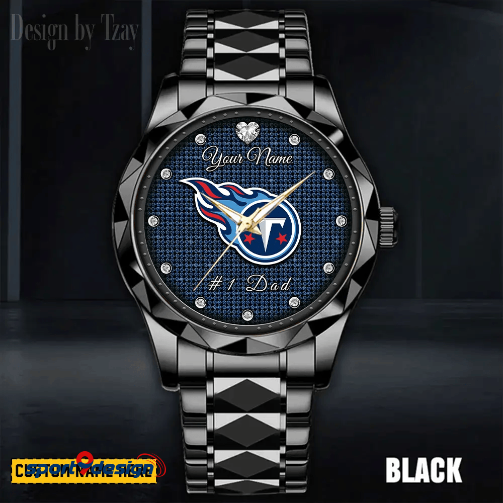 Tennessee Titans #1 Dad Luxury Diamond Men Watch Father's Day Gift