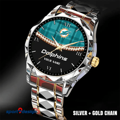 Miami Dolphins Luxury Diamond Men Watch Trending 2025