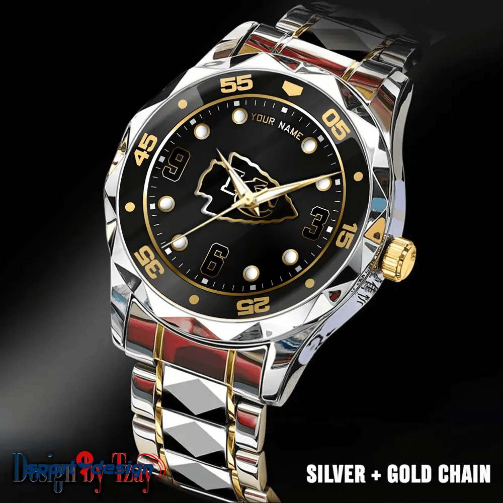 Kansas City Chiefs Luxury Diamond Men Watch Trending 2025
