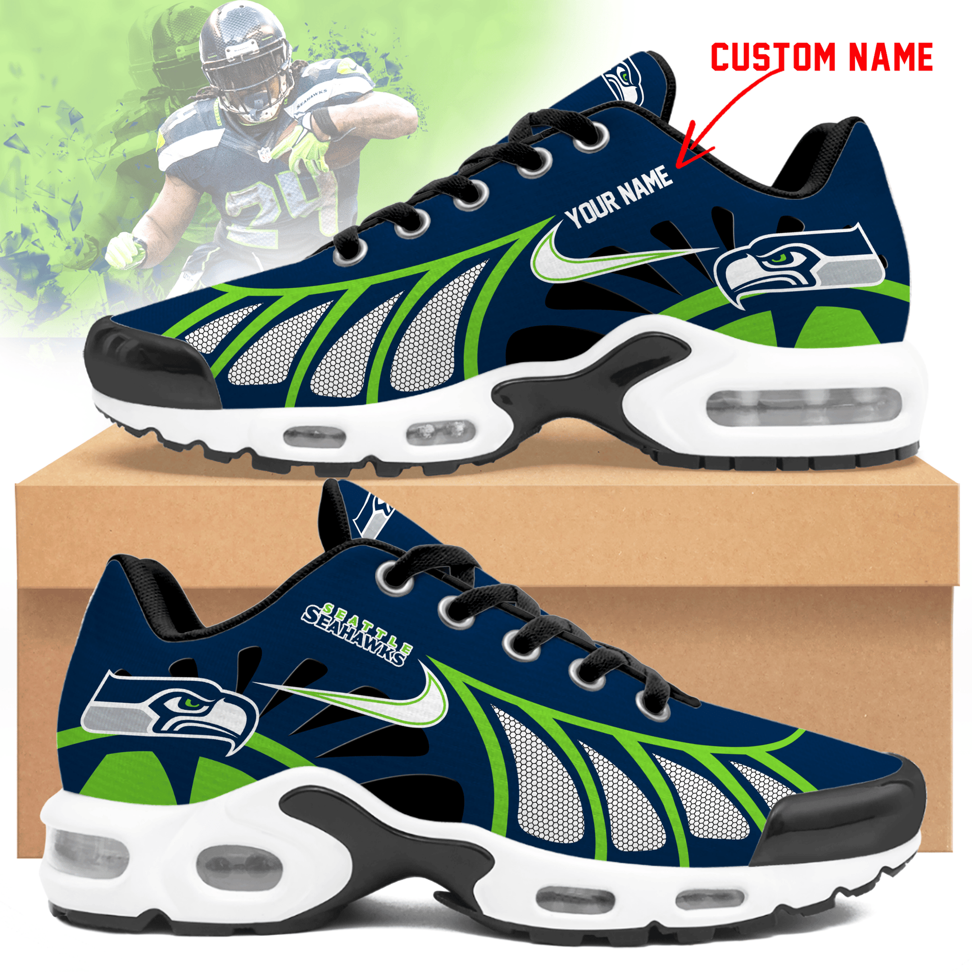 Seattle Seahawks | Personalized Air Max Shoes Limited Edition TD 050625