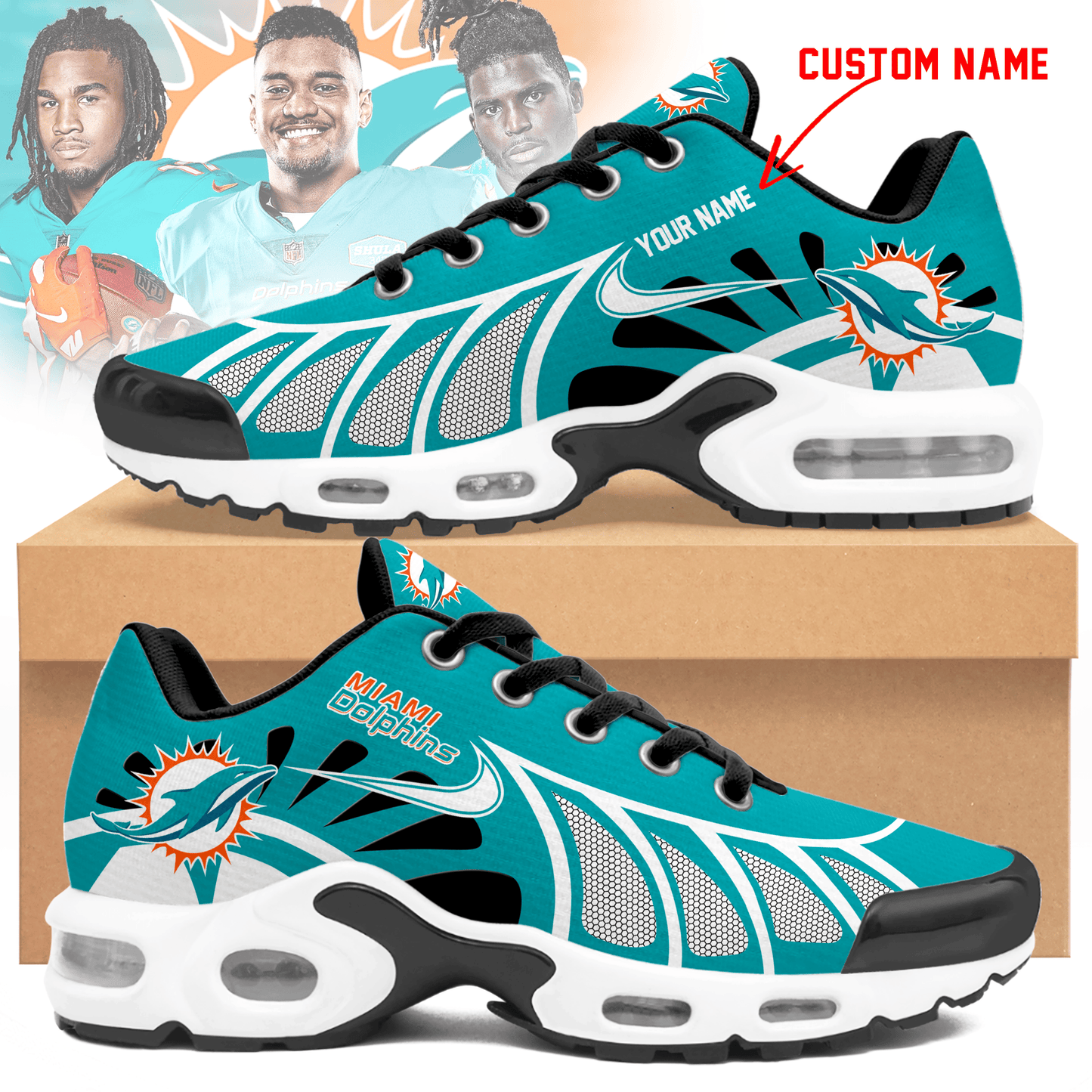 Miami Dolphins | Personalized Air Max Shoes Limited Edition TD 050625