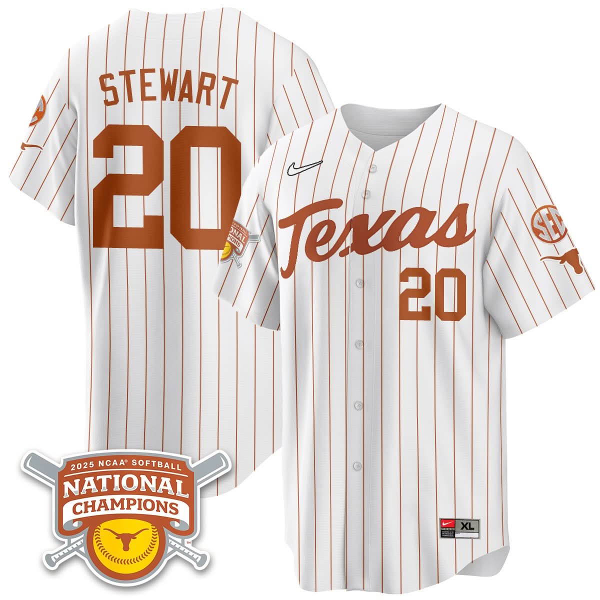 Texas Longhorns Softball 2025 World Series Champions Limited Jersey - All Stitched