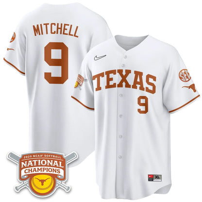 Texas Longhorns Softball 2025 World Series Champions Limited Jersey - All Stitched