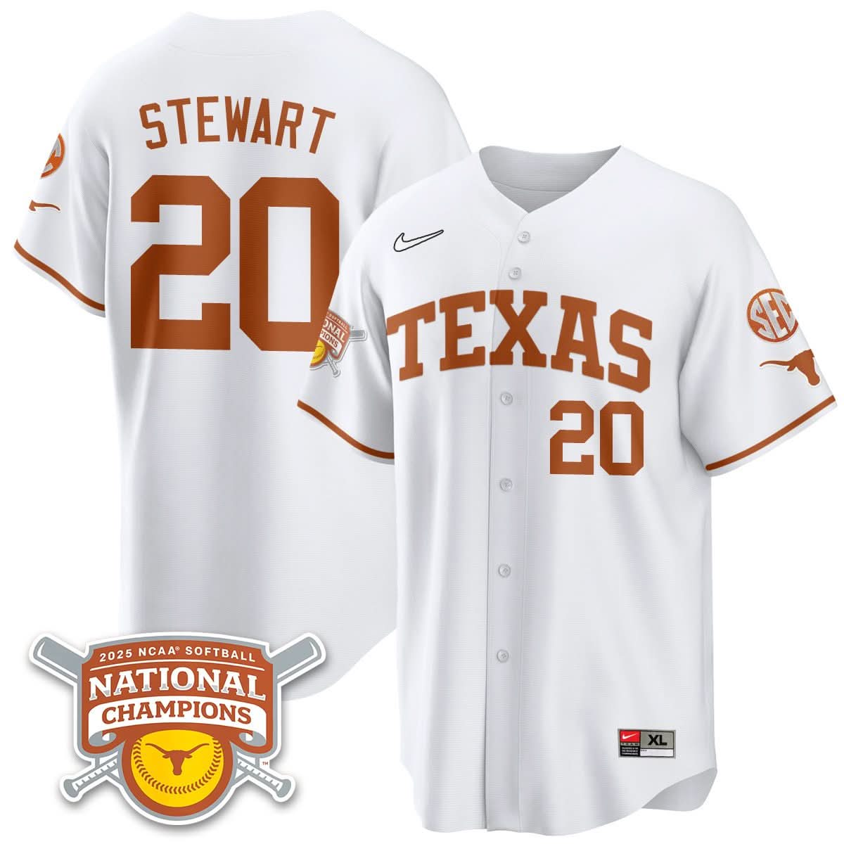 Texas Longhorns Softball 2025 World Series Champions Limited Jersey - All Stitched