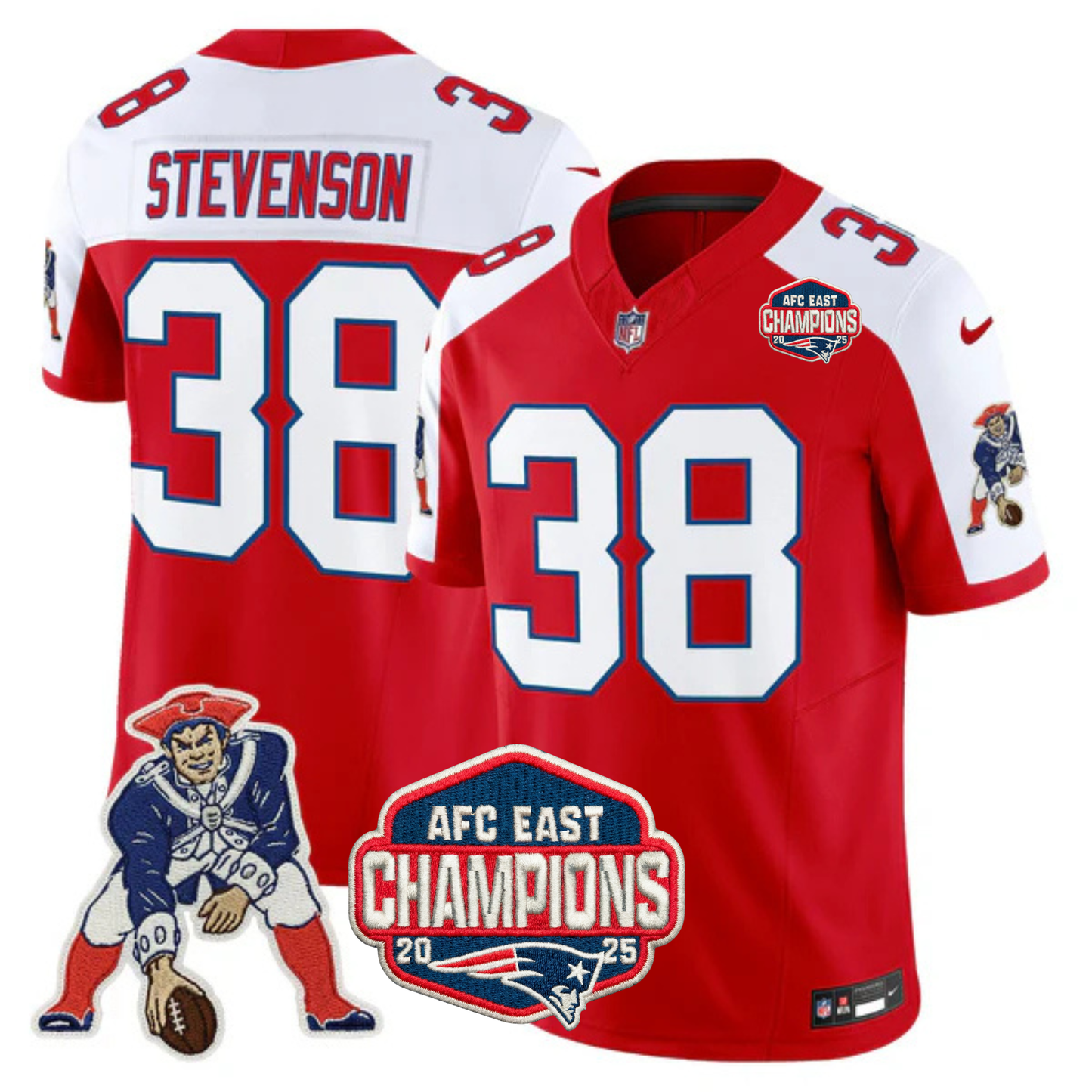 NE AFC East Champions Throwback Vapor Limited Jersey V2 - All Stitched