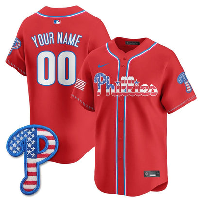 Philadelphia Phillies 2025 Fourth of July Vapor Premier Limited Custom Jersey - All Stitched