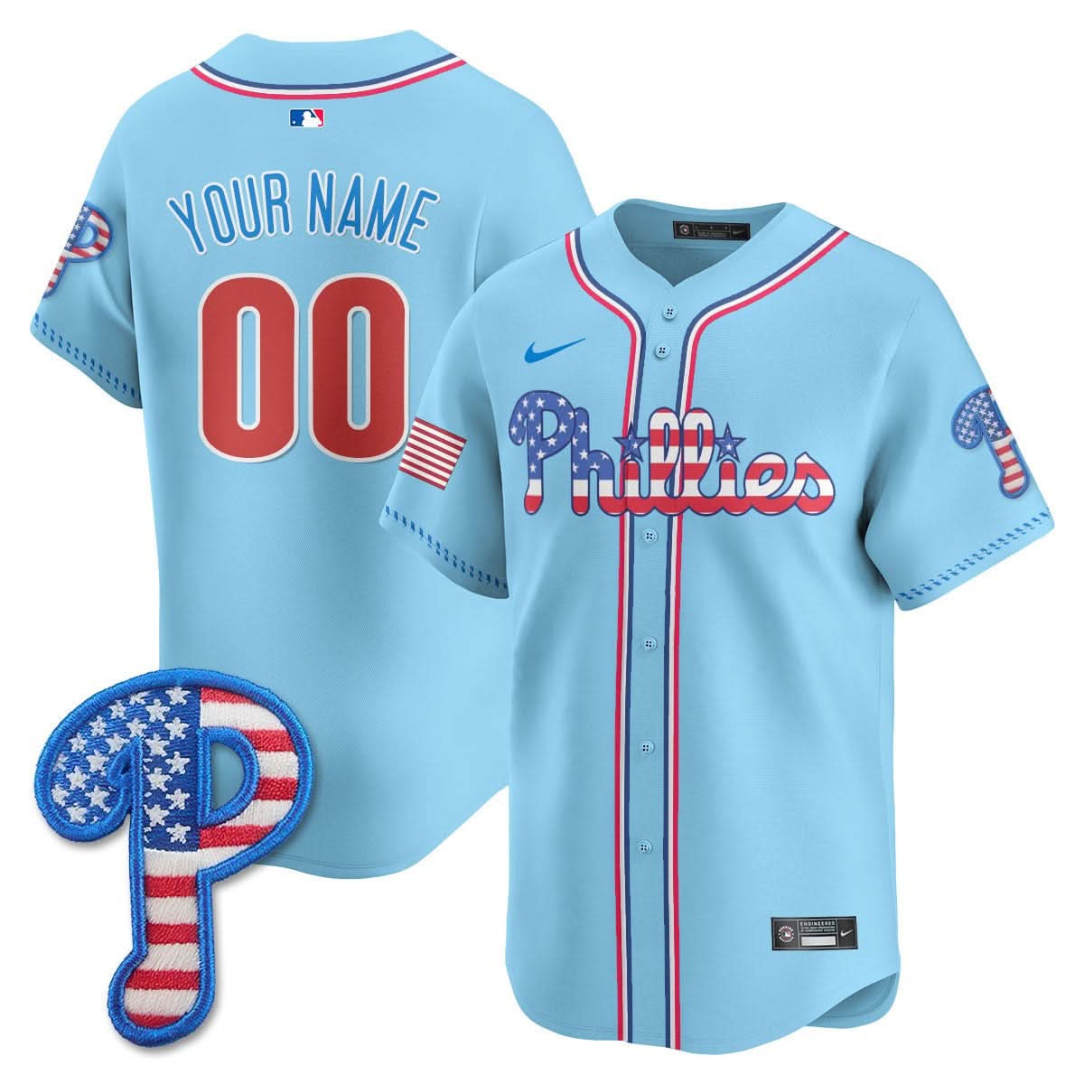 Philadelphia Phillies 2025 Fourth of July Vapor Premier Limited Custom Jersey - All Stitched