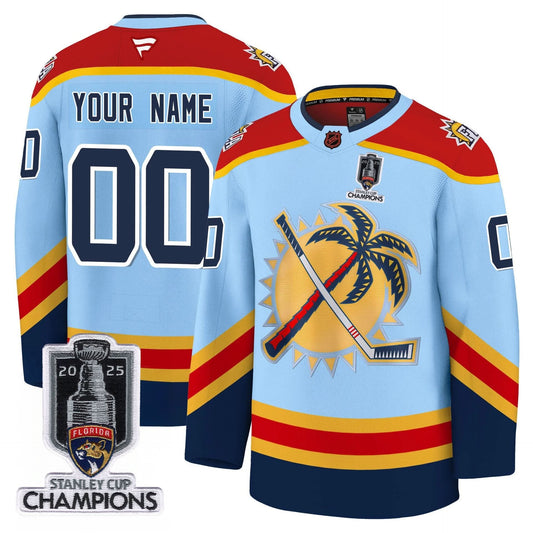 Florida Panthers 2025 Stanley Cup Champions Custom Jersey - All Stitched