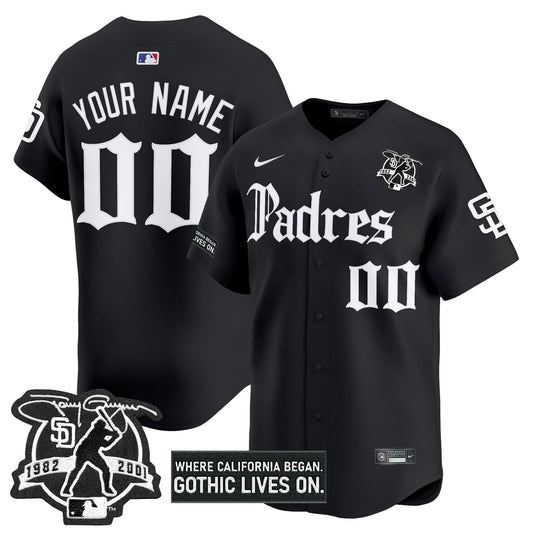 San Diego Padres 'Gothic Edition' Vapor Premier Limited Custom Jersey V2 - All Stitched