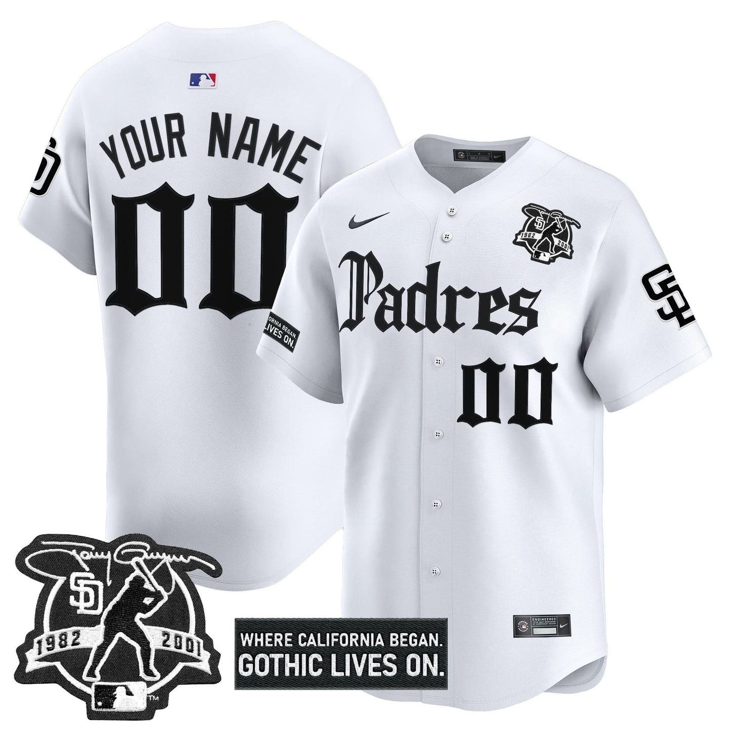 San Diego Padres 'Gothic Edition' Vapor Premier Limited Custom Jersey V2 - All Stitched