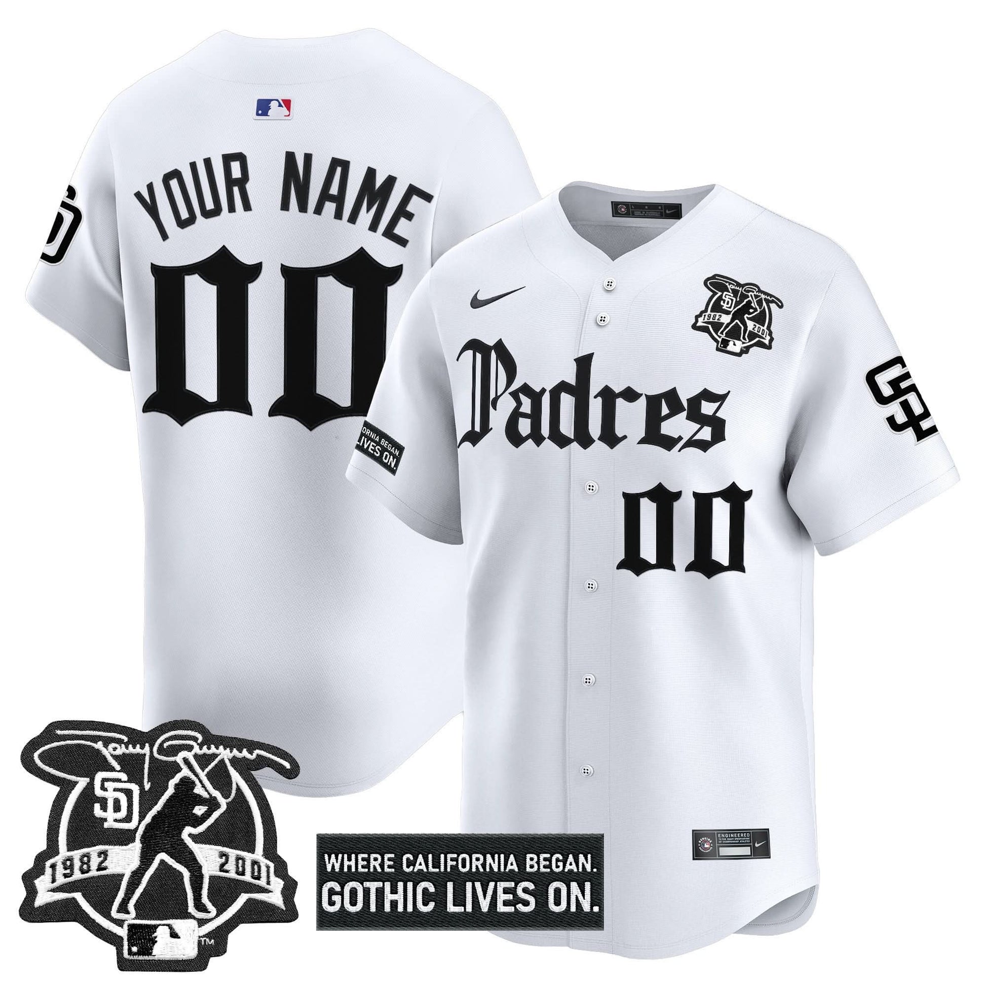 San Diego Padres 'Gothic Edition' Vapor Premier Limited Custom Jersey V2 - All Stitched