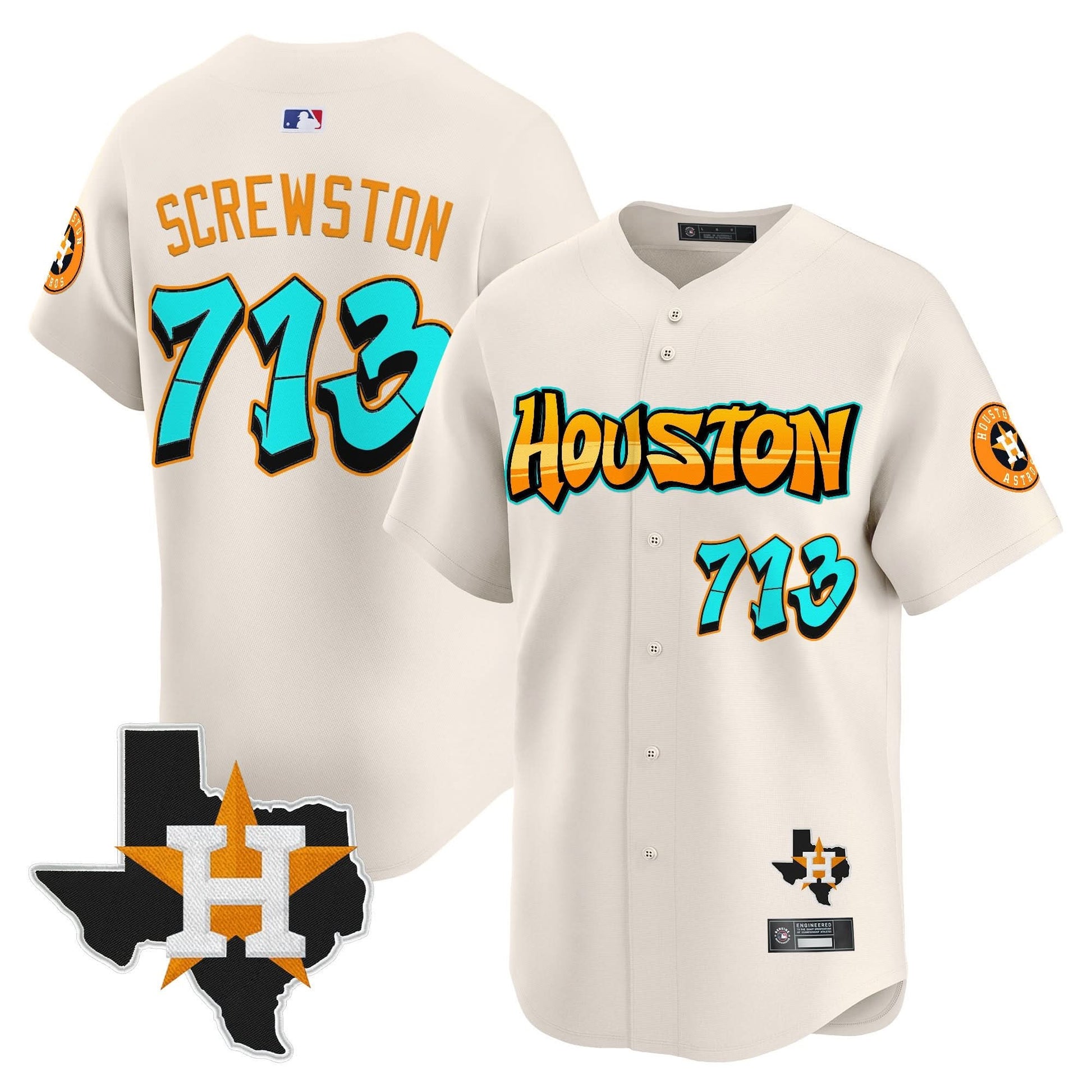 Men's Houston Astros 'Graffiti H-Town Edition' Vapor Premier Limited Jersey - All Stitched