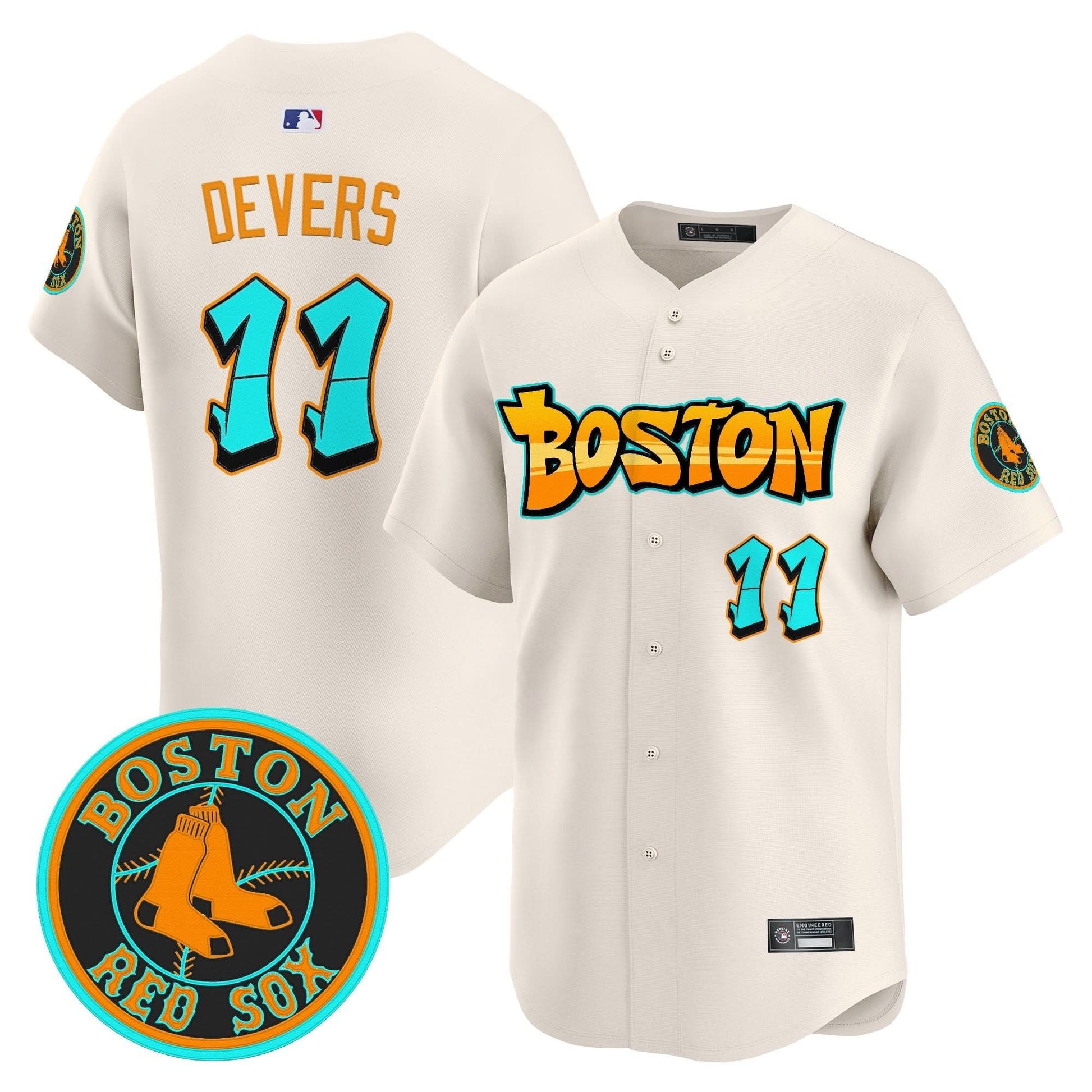 Men's Boston Red Sox 'Graffiti Streetstyle Edition' Vapor Premier Limited Jersey - All Stitched