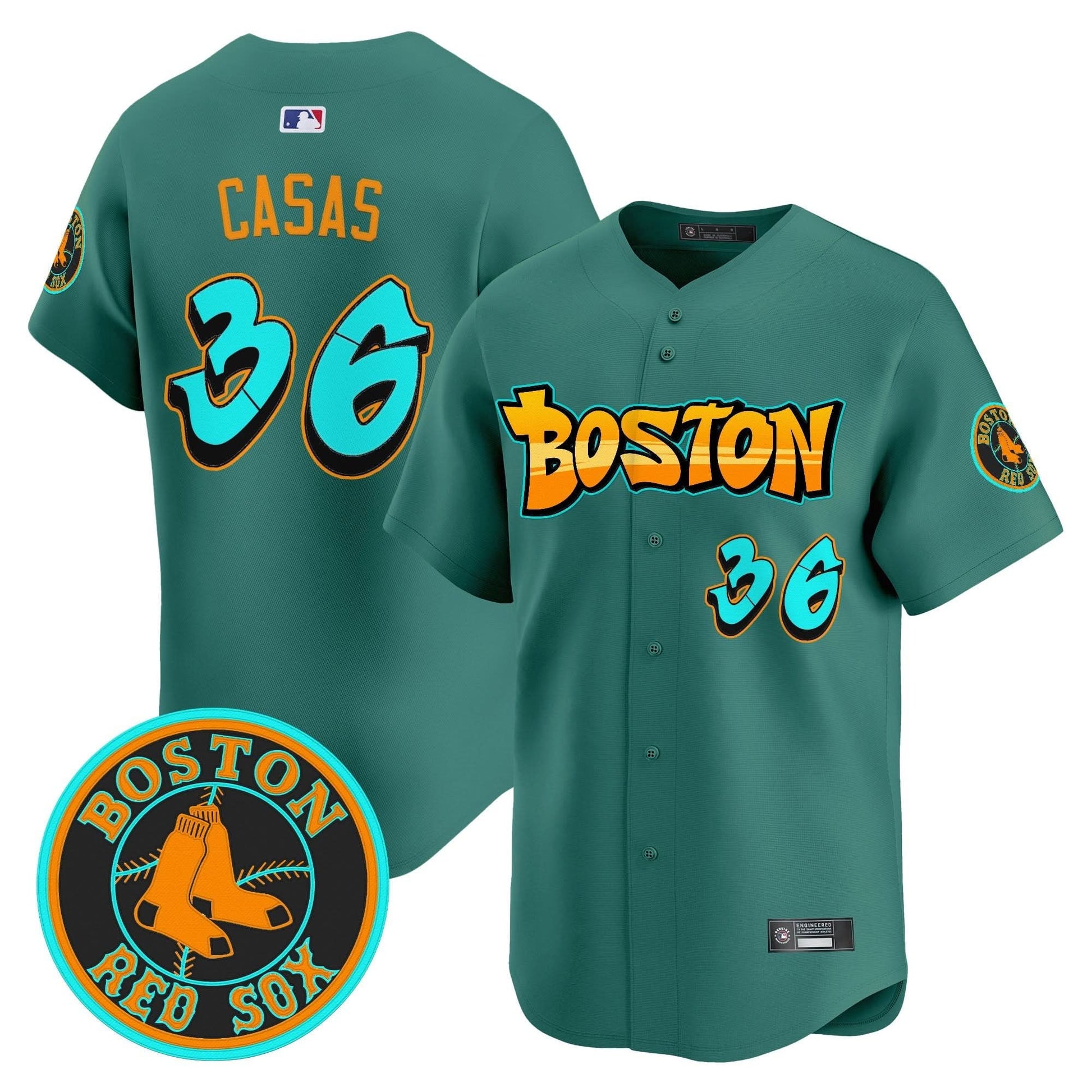 Men's Boston Red Sox 'Graffiti Streetstyle Edition' Vapor Premier Limited Jersey - All Stitched