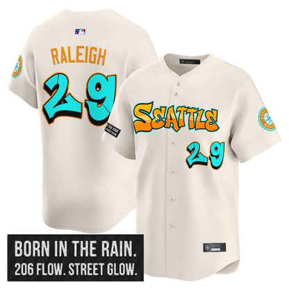 Men's Seattle Mariners 'Graffiti Emerald Drop Edition' Vapor Premier Limited Jersey - All Stitched