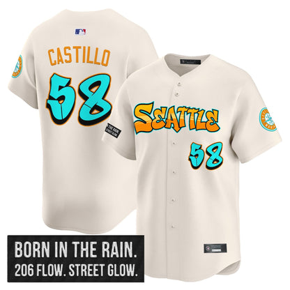 Men's Seattle Mariners 'Graffiti Emerald Drop Edition' Vapor Premier Limited Jersey - All Stitched