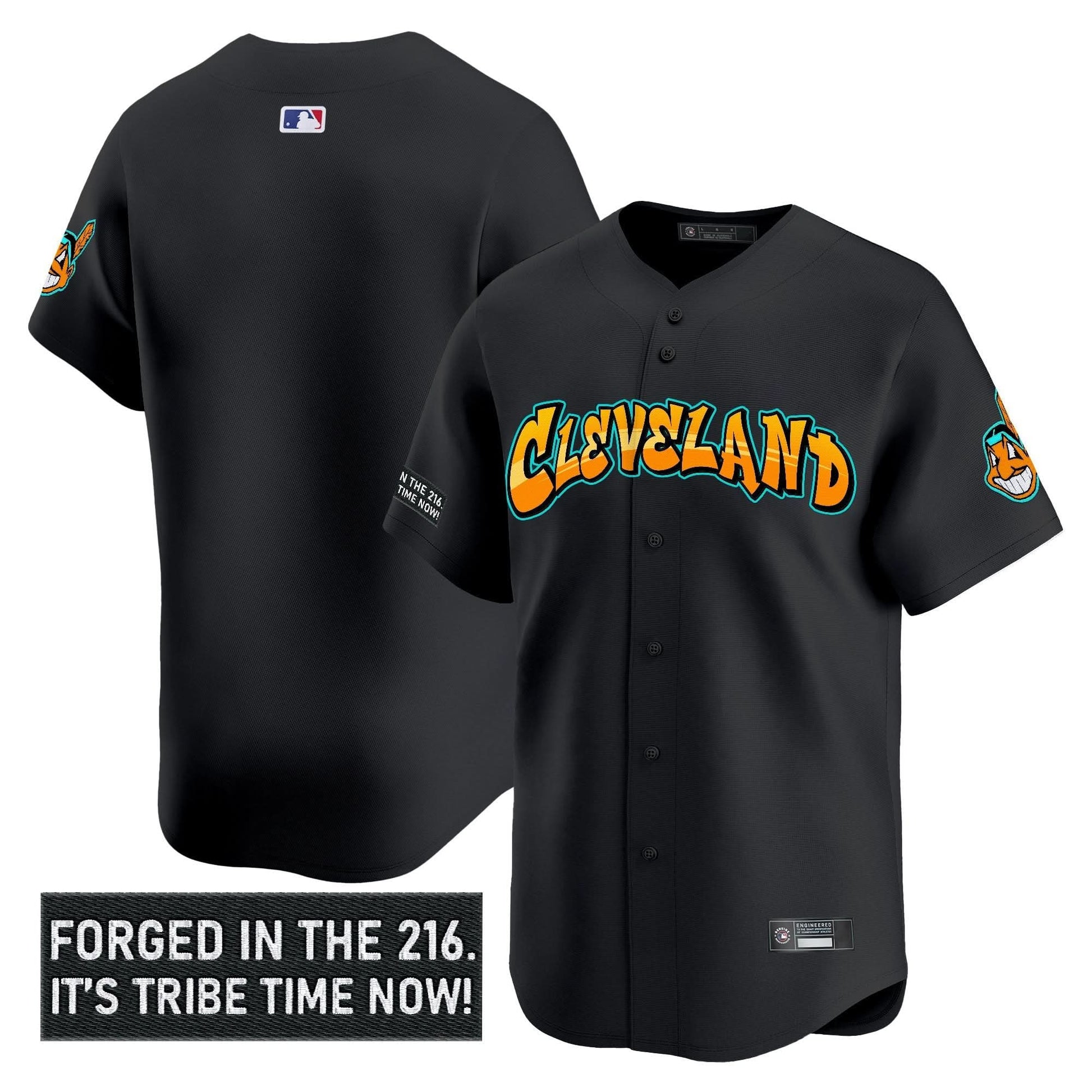 Men's Cleveland Indians 'Graffiti 216 Ink Edition' Vapor Premier Limited Jersey - All Stitched