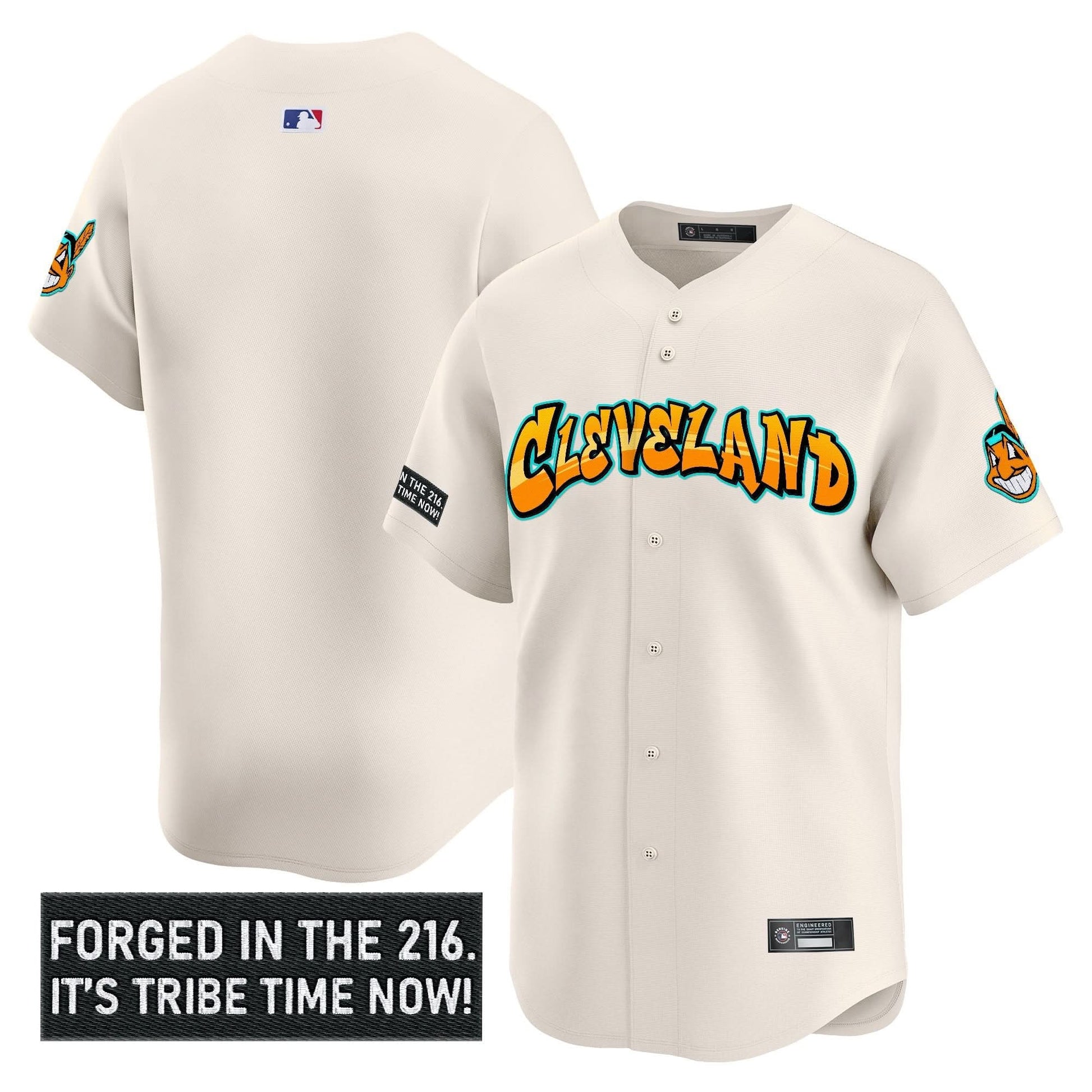 Men's Cleveland Indians 'Graffiti 216 Ink Edition' Vapor Premier Limited Jersey - All Stitched