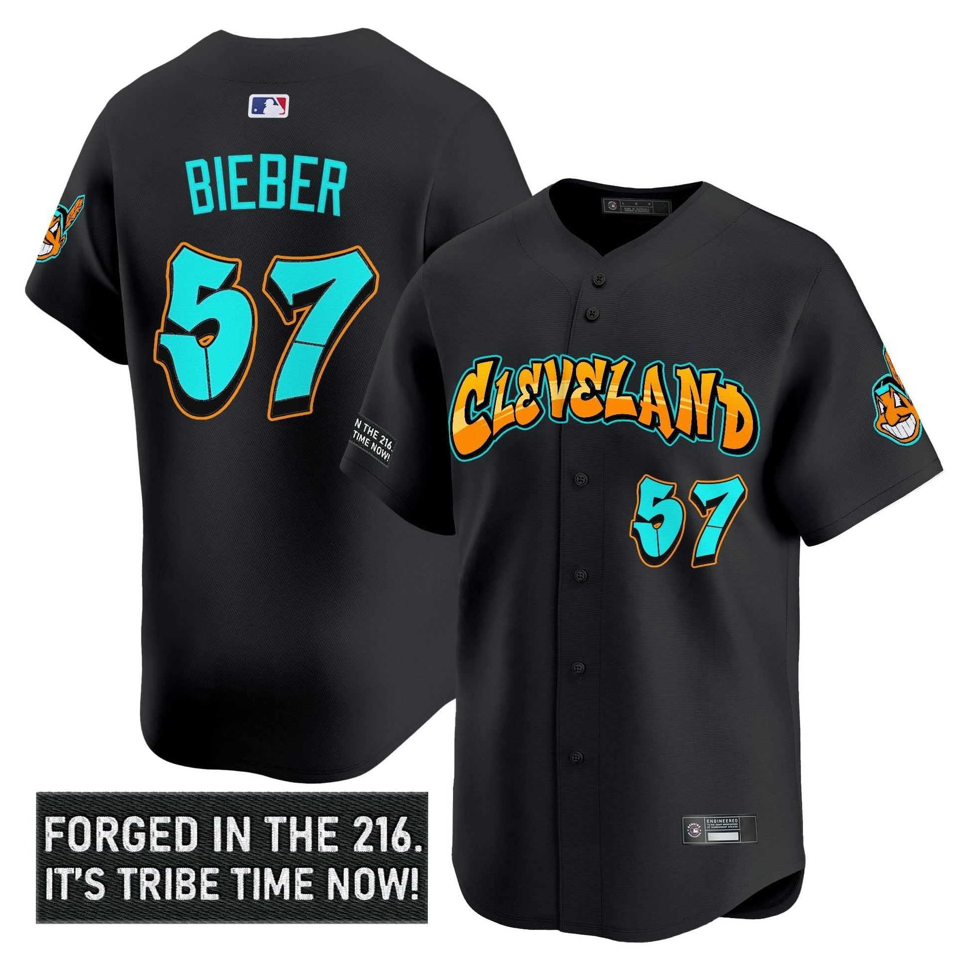 Men's Cleveland Indians 'Graffiti 216 Ink Edition' Vapor Premier Limited Jersey - All Stitched