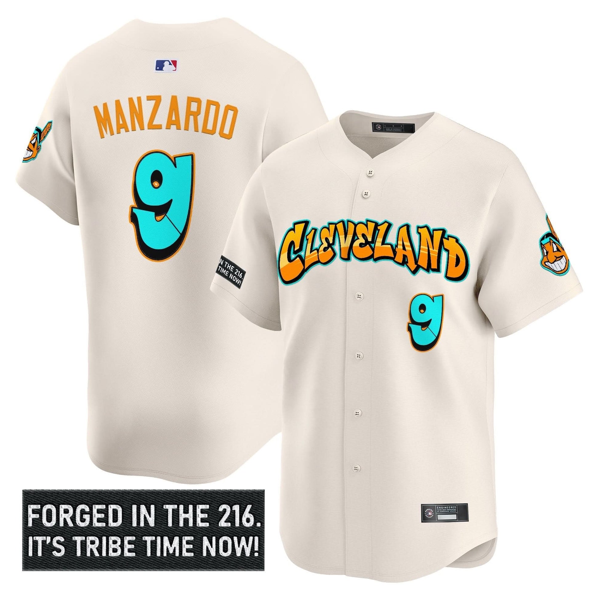 Men's Cleveland Indians 'Graffiti 216 Ink Edition' Vapor Premier Limited Jersey - All Stitched