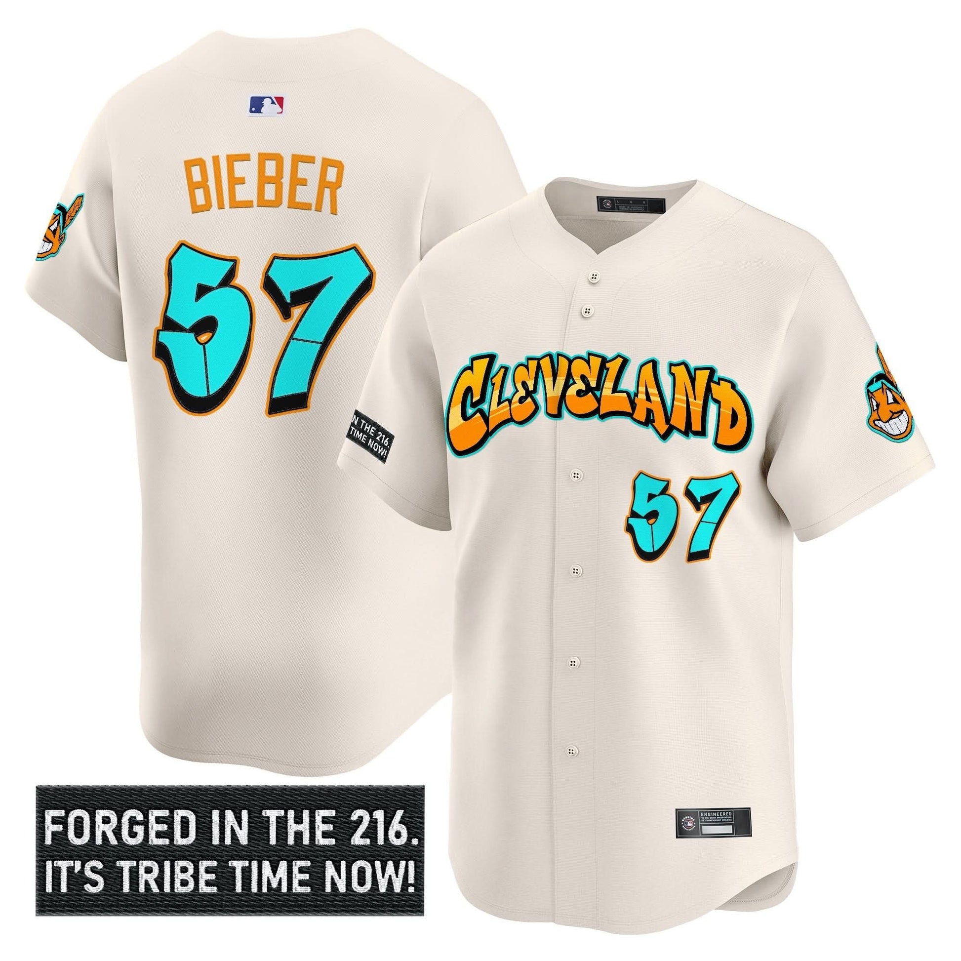Men's Cleveland Indians 'Graffiti 216 Ink Edition' Vapor Premier Limited Jersey - All Stitched