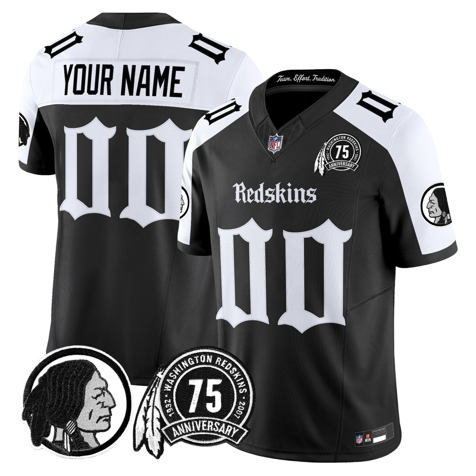 Washington Redskins 'Gothic Capital Edition' Vapor Limited Custom Jersey - All Stitched