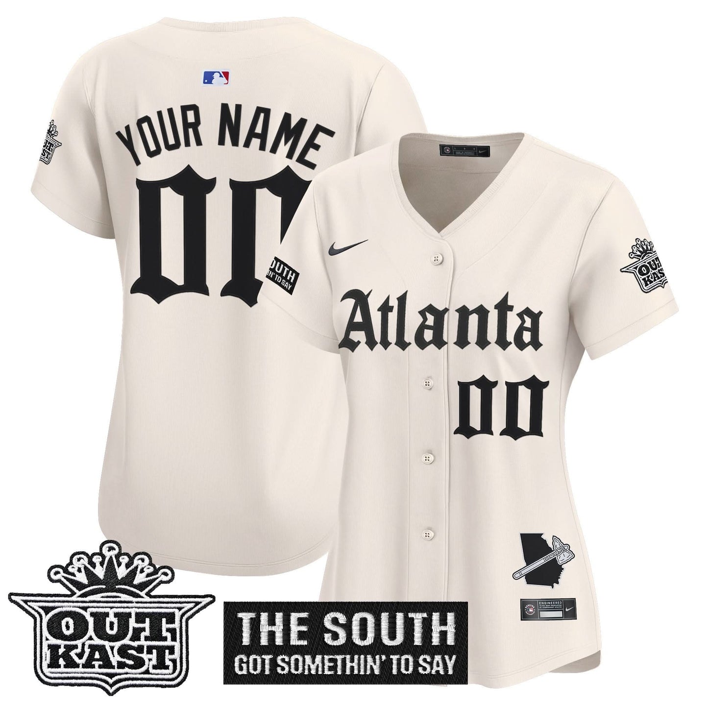 Atlanta Braves 'Gothic South x Outkast Edition' Vapor Premier Limited Custom Jersey - All Stitched