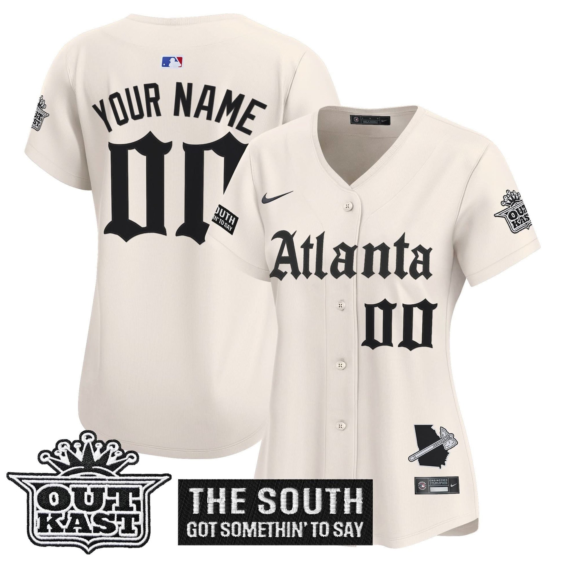 Atlanta Braves 'Gothic South x Outkast Edition' Vapor Premier Limited Custom Jersey - All Stitched