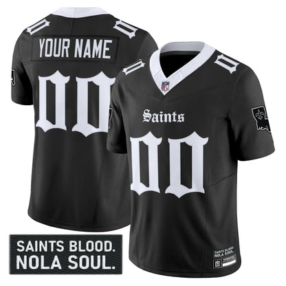 New Orleans Saints 'Gothic Vieux Carr�� Edition' Vapor Custom Jersey - All Stitched