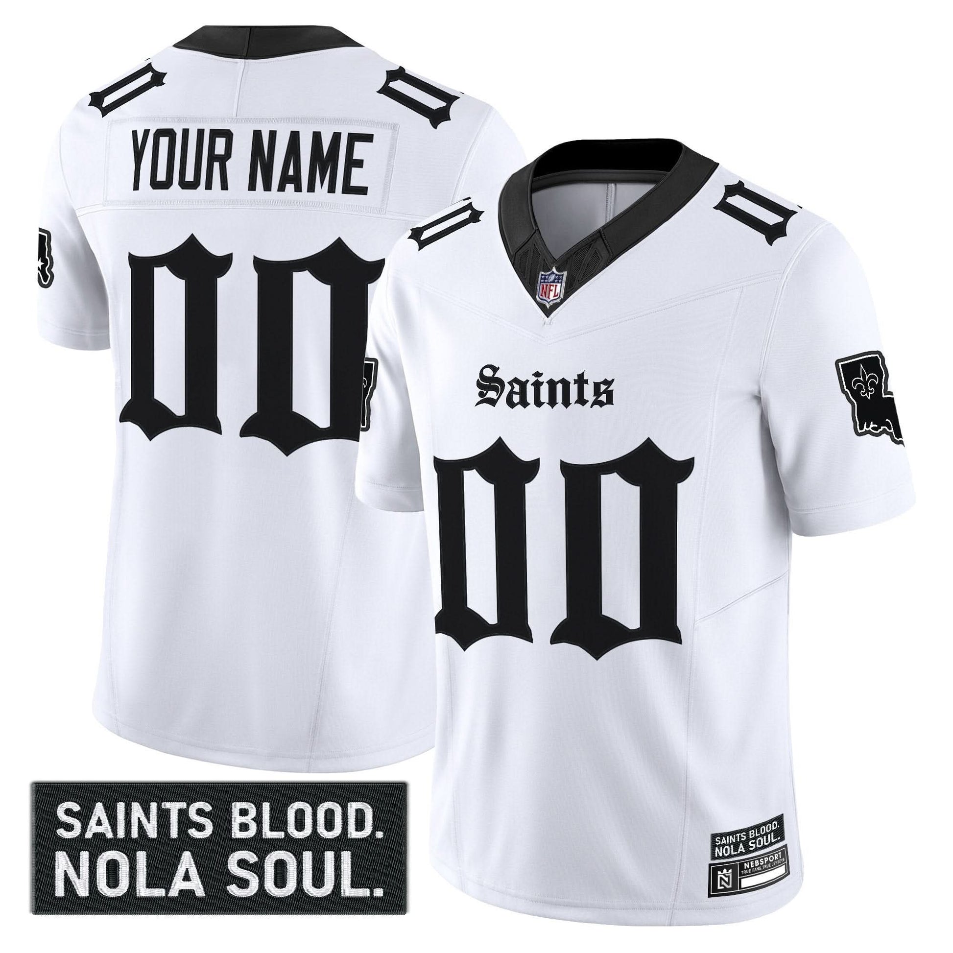 New Orleans Saints 'Gothic Vieux Carr�� Edition' Vapor Custom Jersey - All Stitched