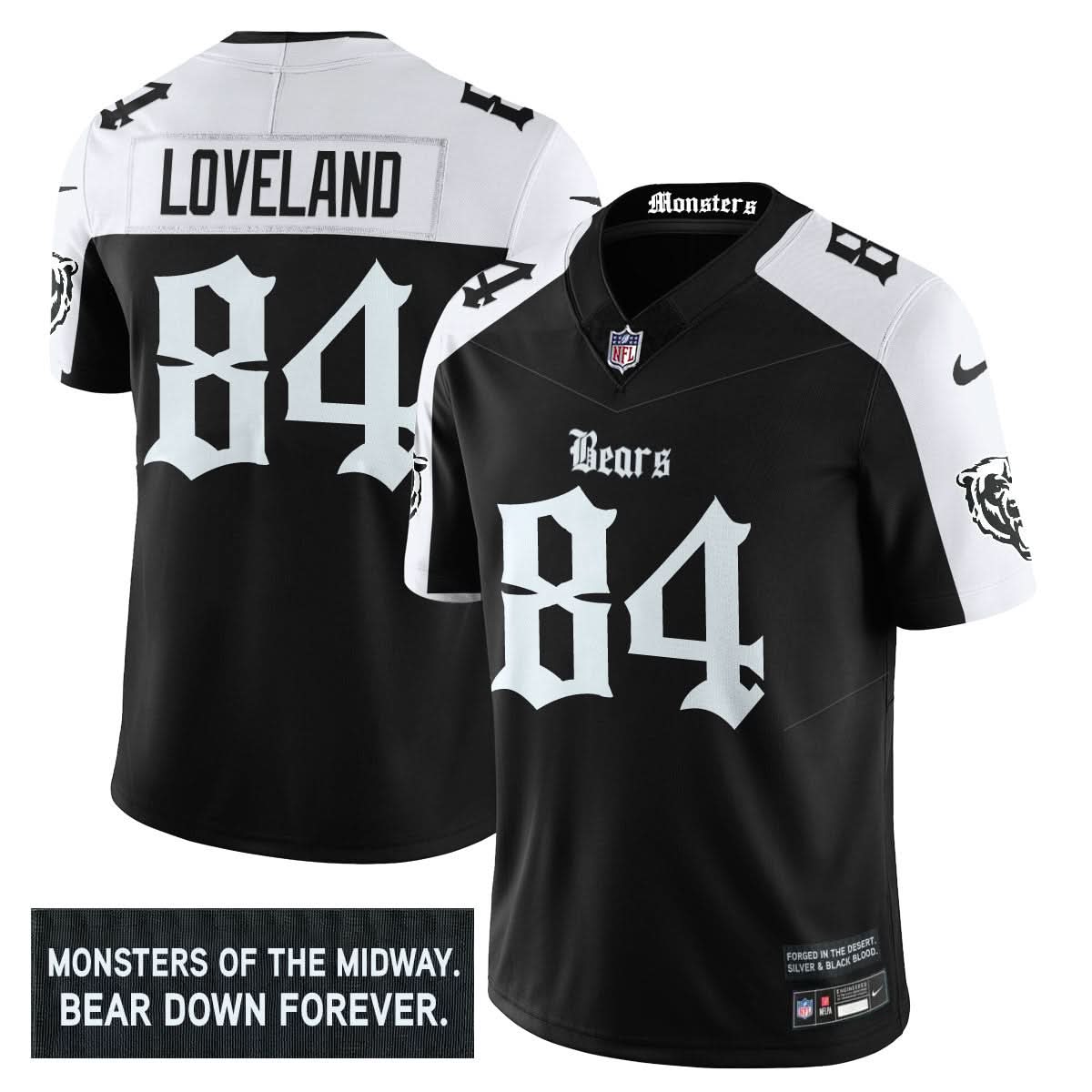 Men's Chicago Bears 'Gothic Monsters Edition' Vapor Limited Jersey - All Stitched