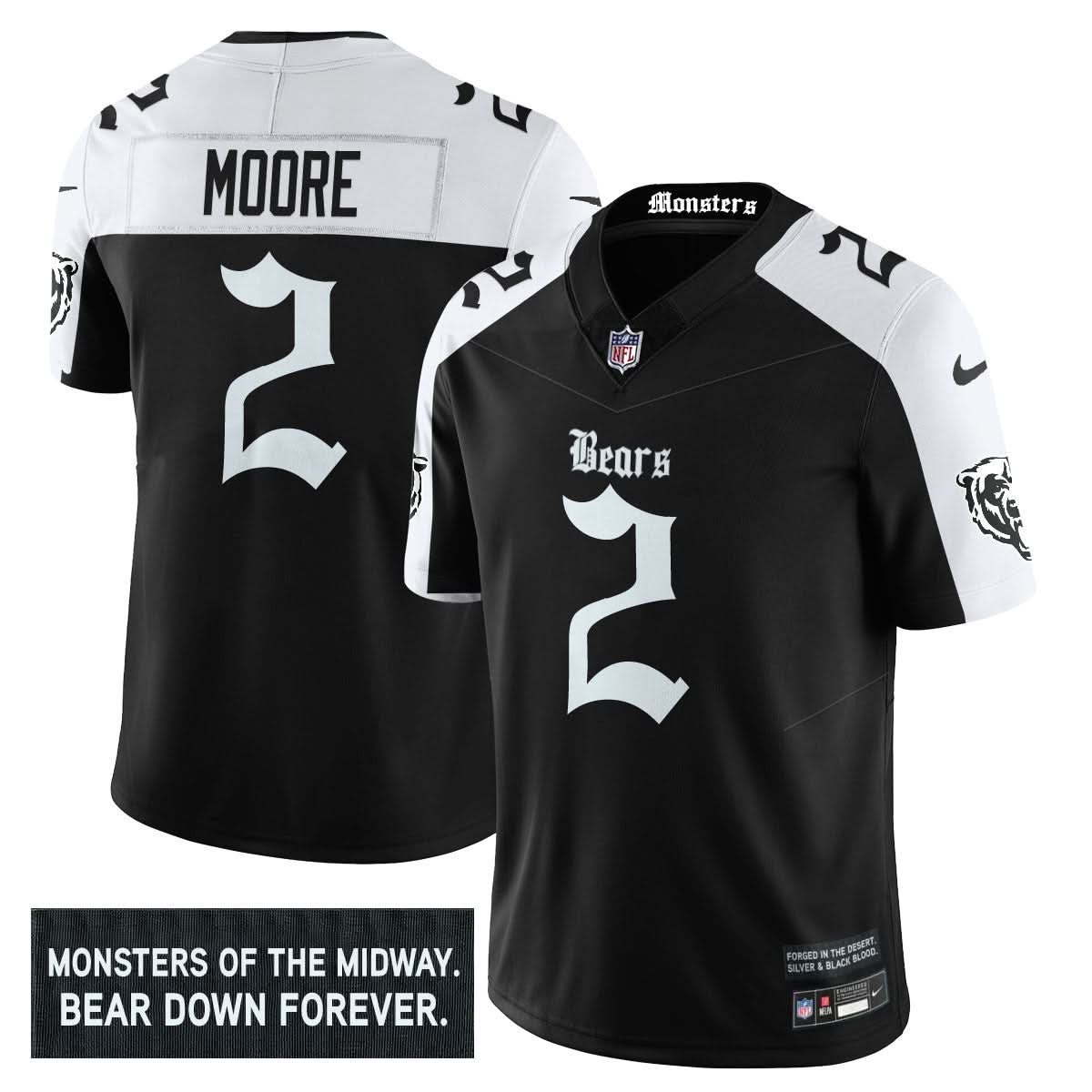 Men's Chicago Bears 'Gothic Monsters Edition' Vapor Limited Jersey - All Stitched