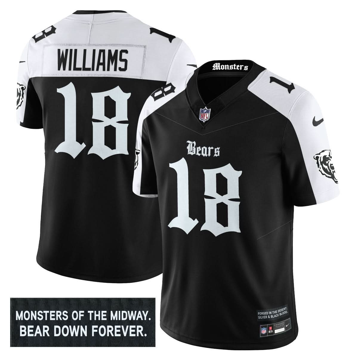 Men's Chicago Bears 'Gothic Monsters Edition' Vapor Limited Jersey - All Stitched